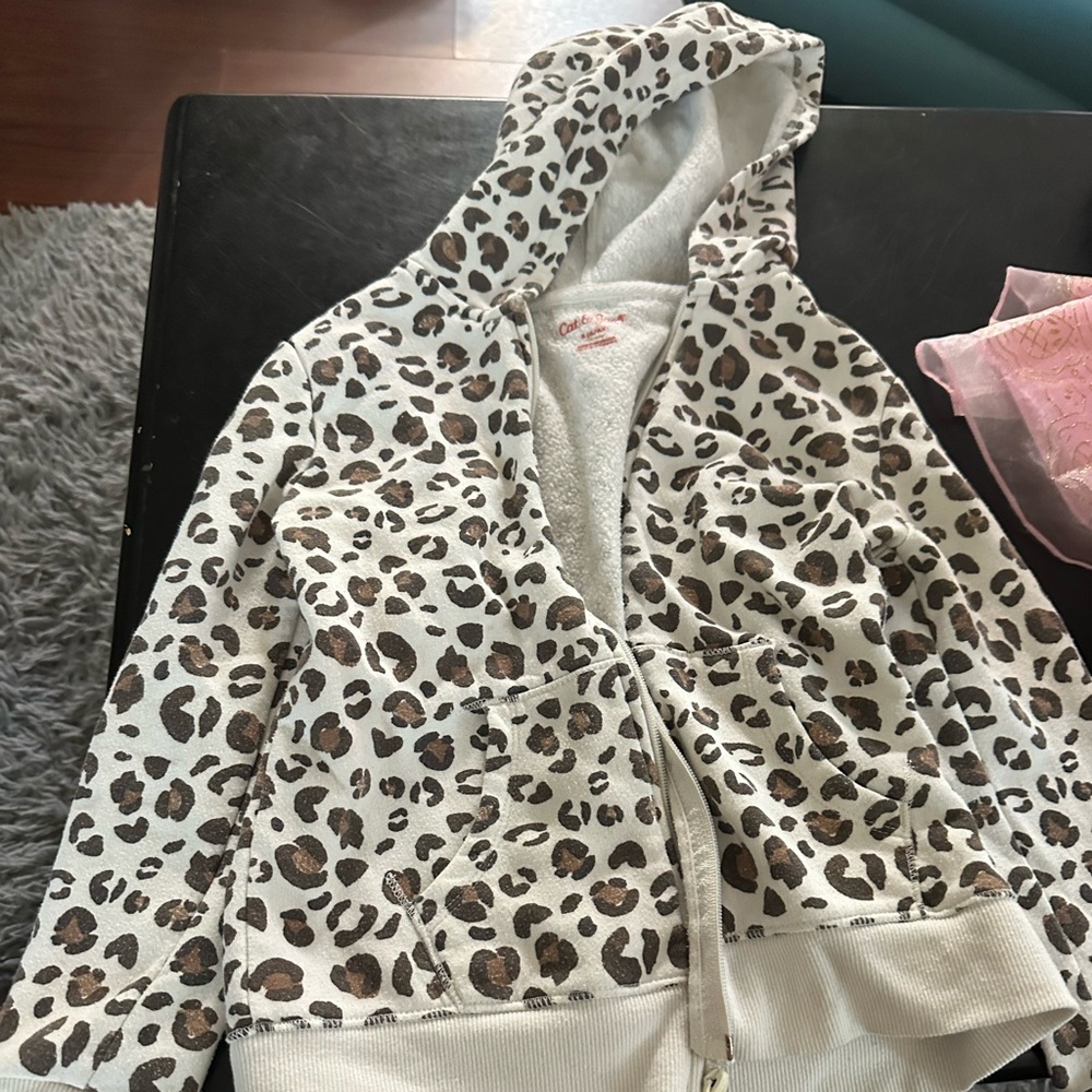 Cat & Jack White and Brown Leopard Print Jacket